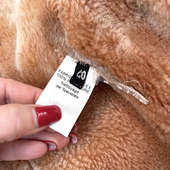 Vintage KRYOS Paris Shearling Sheepskin Coat with Fox Collar and panels IT 40 - Picture 9 of 13